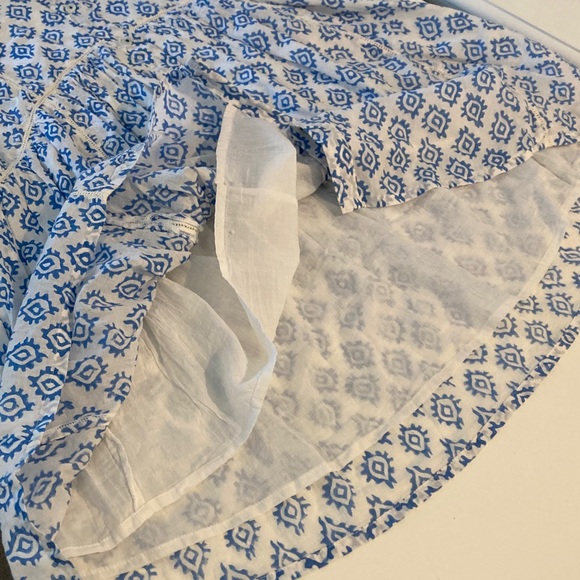 Ro’s Garden Deauville Dress Blue White Block Print oversize shirt dress small - Picture 12 of 14